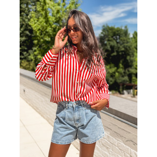 Chemise lignée Julinne - Rouge/Blanc