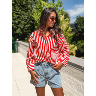 Chemise lignée Julinne - Rouge/Blanc