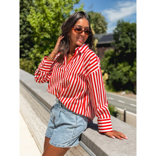 Chemise lignée Julinne - Rouge/Blanc