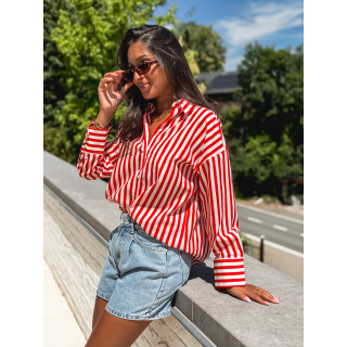 Chemise lignée Julinne - Rouge/Blanc