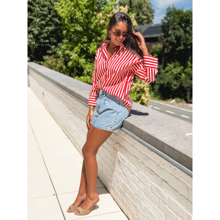 Chemise lignée Julinne - Rouge/Blanc