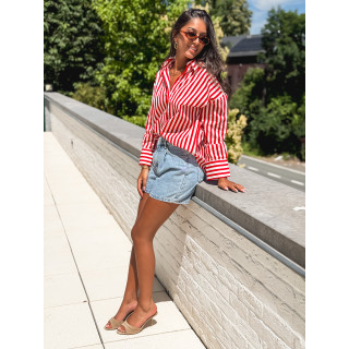 Chemise lignée Julinne - Rouge/Blanc