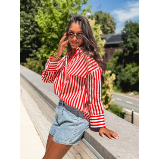 Chemise lignée Julinne - Rouge/Blanc