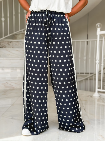 Pantalon à pois Médusa - Bleu marine