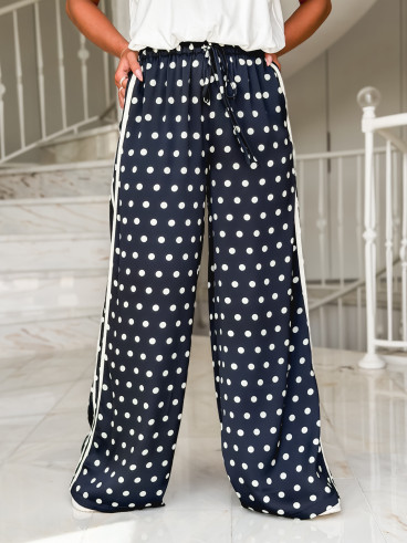 Pantalon à pois Médusa - Bleu marine
