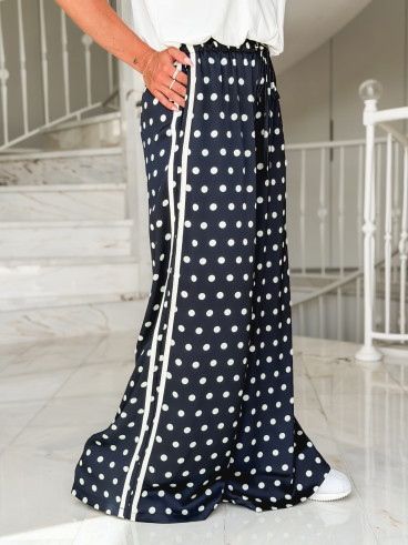 Pantalon à pois Médusa - Bleu marine
