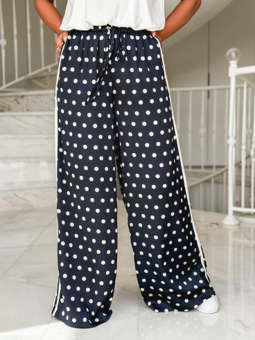 Pantalon à pois Médusa - Bleu marine