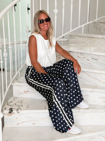 Pantalon à pois Médusa - Bleu marine