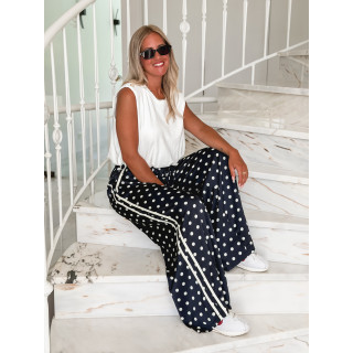 Pantalon à pois Médusa - Bleu marine