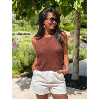 Blouse sans manches Noéla - Chocolat