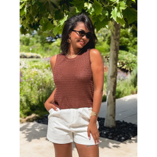 Blouse sans manches Noéla - Chocolat