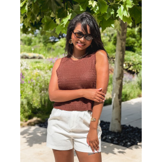 Blouse sans manches Noéla - Chocolat