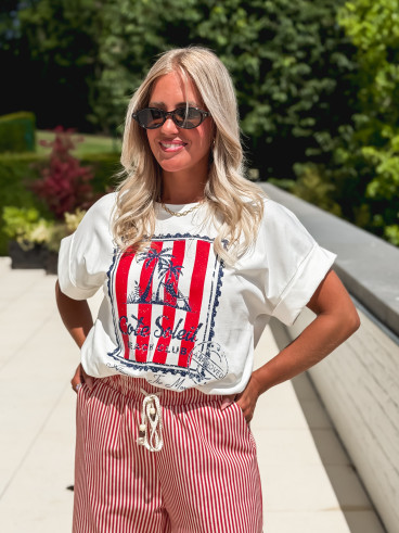 T-shirt "Cote Soleil" - Blanc