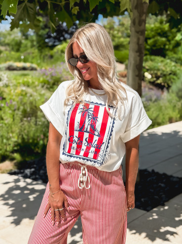 T-shirt "Cote Soleil" - Blanc