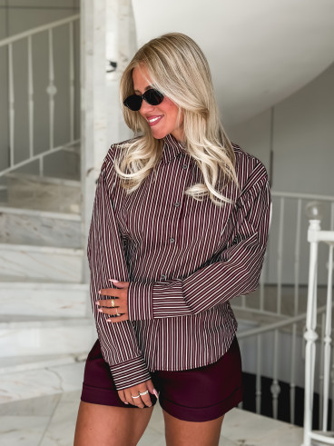 Chemise lignée florelle - Bordeaux Chemise lignée florelle - Bordeaux