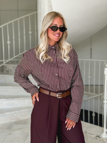 Chemise lignée florelle - Bordeaux Chemise lignée florelle - Bordeaux