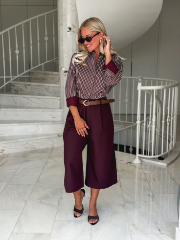 Chemise lignée florelle - Bordeaux Chemise lignée florelle - Bordeaux