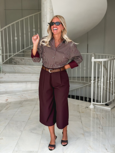 Chemise lignée florelle - Bordeaux Chemise lignée florelle - Bordeaux