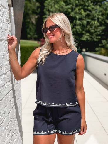 Blouse Magdalena - Bleu marine
