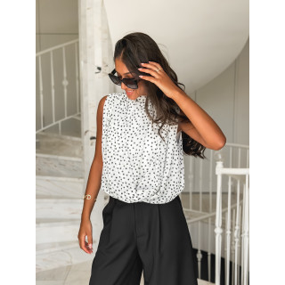 Blouse à pois Miralyne - Blanc/Noir