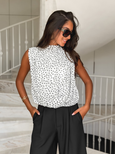 Blouse à pois Miralyne - Blanc/Noir Blouse à pois Miralyne - Blanc/Noir