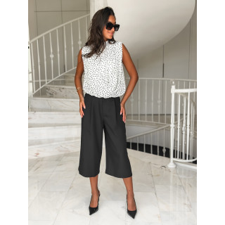 Blouse à pois Miralyne - Blanc/Noir