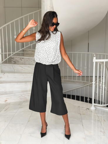 Blouse à pois Miralyne - Blanc/Noir Blouse à pois Miralyne - Blanc/Noir