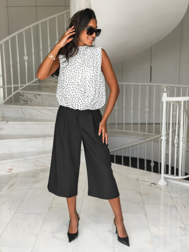 Blouse à pois Miralyne - Blanc/Noir Blouse à pois Miralyne - Blanc/Noir