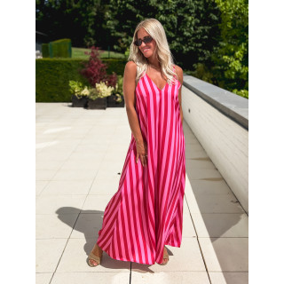 Robe longue lignée Galinetta - Rose