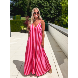 Robe longue lignée Galinetta - Rose