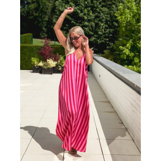 Robe longue lignée Galinetta - Rose