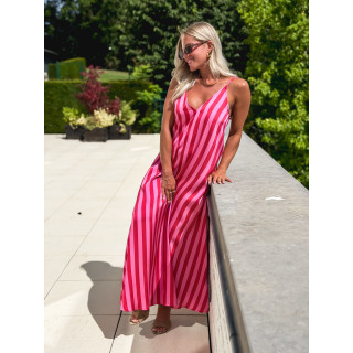 Robe longue lignée Galinetta - Rose