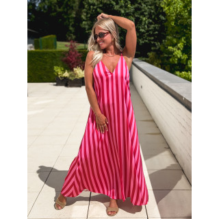 Robe longue lignée Galinetta - Rose