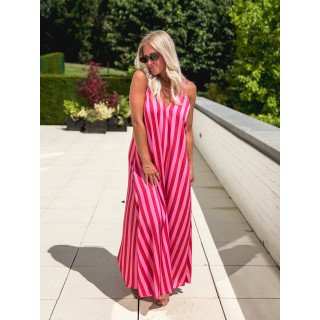 Robe longue lignée Galinetta - Rose