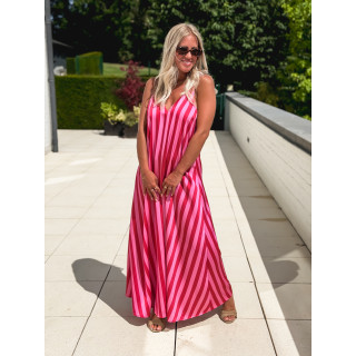 Robe longue lignée Galinetta - Rose
