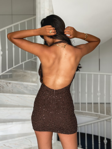 Robe courte Serena - Chocolat Robe courte Serena - Chocolat