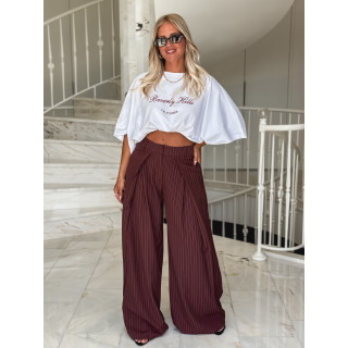 Pantalon ligné Nollia - Bordeaux