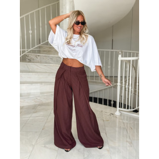 Pantalon ligné Nollia - Bordeaux