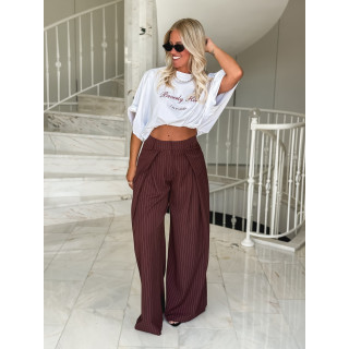 Pantalon ligné Nollia - Bordeaux