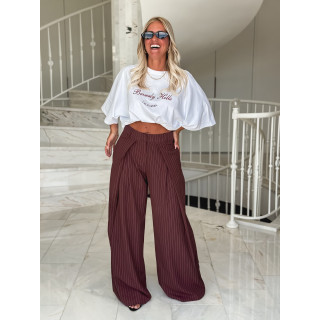 Pantalon ligné Nollia - Bordeaux