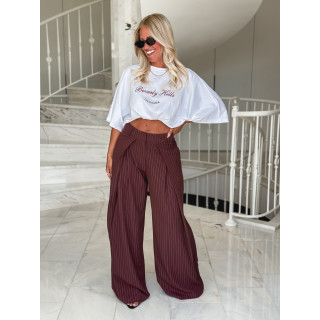 Pantalon ligné Nollia - Bordeaux