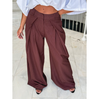 Pantalon ligné Nollia - Bordeaux