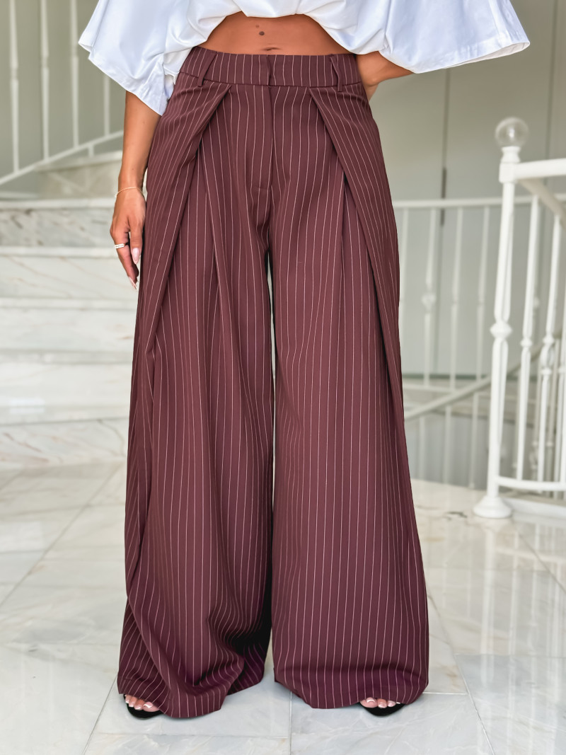 Pantalon ligné Nollia - Bordeaux