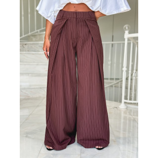 Pantalon ligné Nollia - Bordeaux
