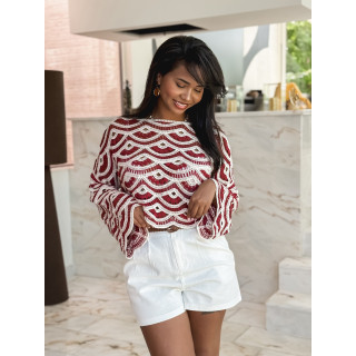 Blouse en crochet Velya - Terracotta