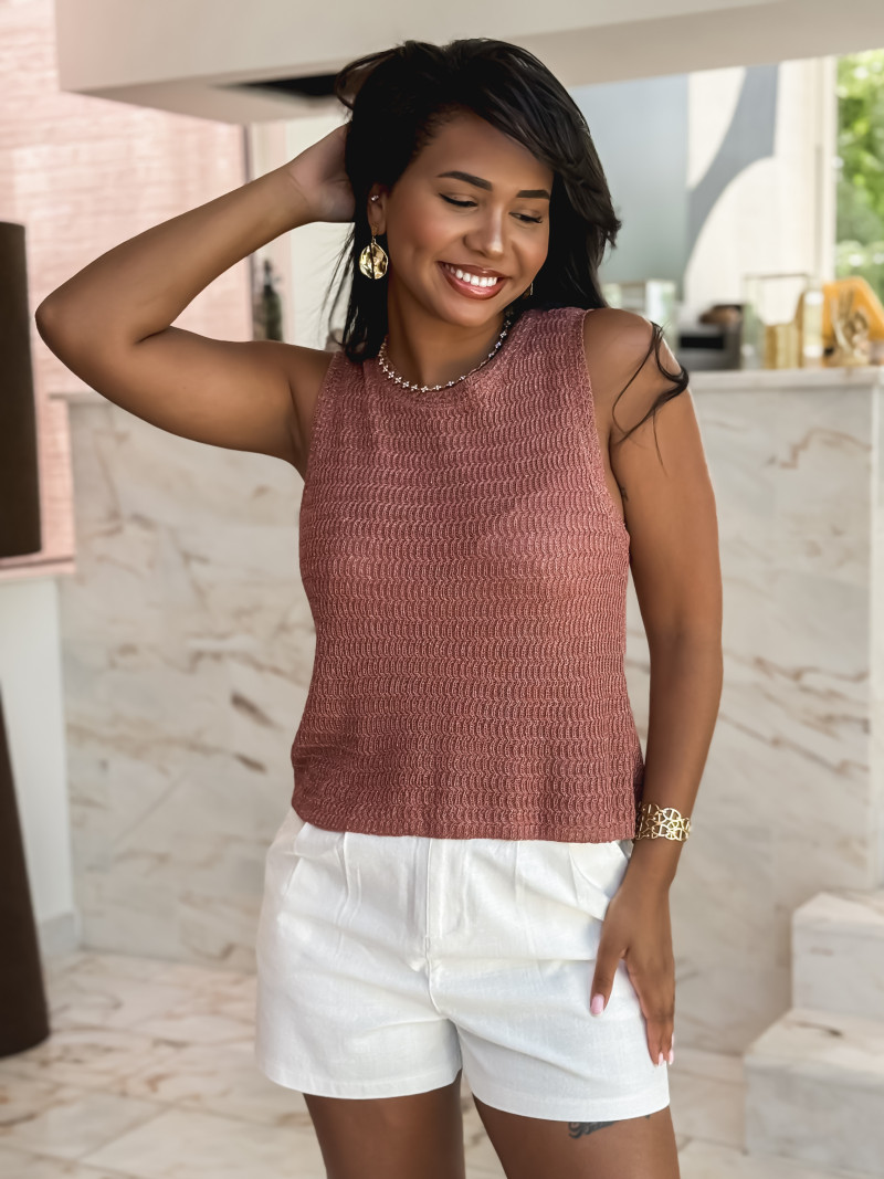 Blouse sans manches Noéla - Boise de rose
