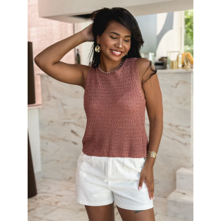 Blouse sans manches Noéla - Boise de rose