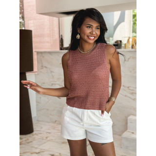 Blouse sans manches Noéla - Boise de rose