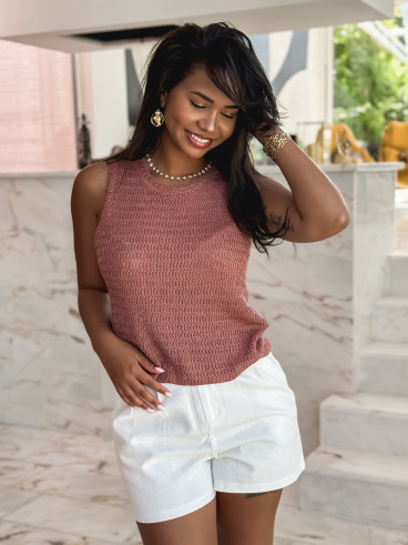 Blouse sans manches Noéla - Boise de rose