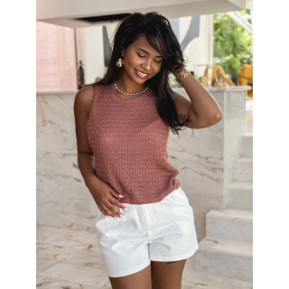 Blouse sans manches Noéla - Boise de rose